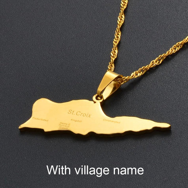 Saint Croix Map Necklace