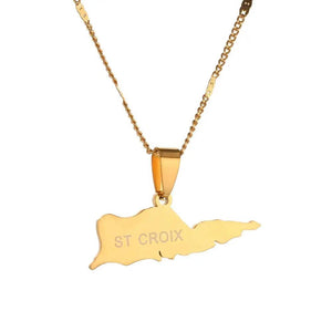 Saint Croix Map Necklace