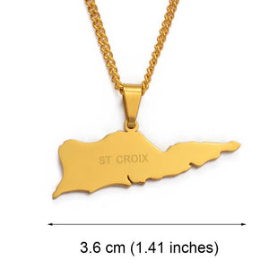 Saint Croix Map Necklace