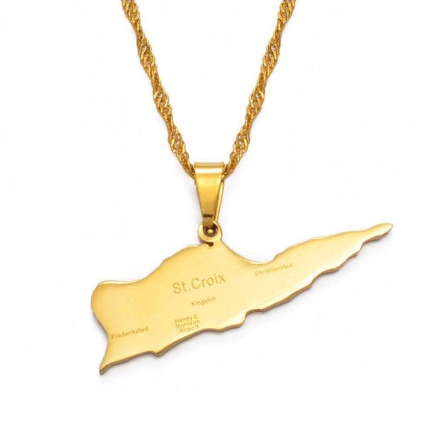 Saint Croix Map Necklace