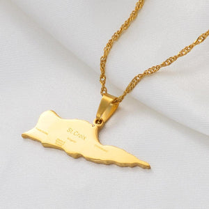 Saint Croix Map Necklace