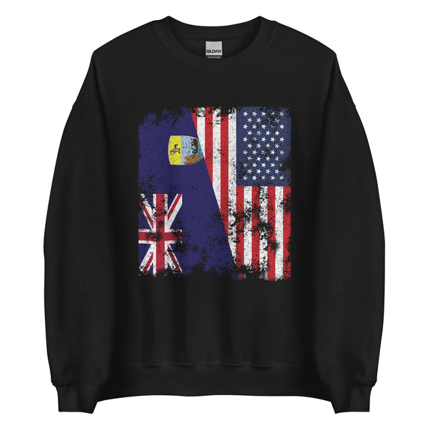 Saint Helena USA Flag - Half American Sweatshirt