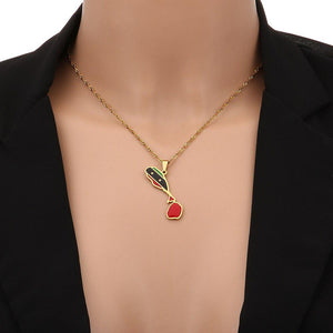 Saint Kitts and Nevis Flag Map Necklace