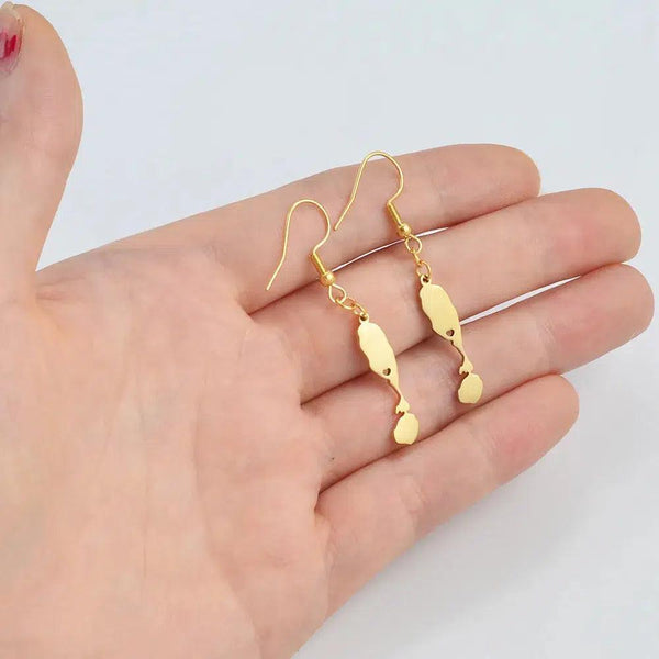 Saint Kitts and Nevis Map Earrings