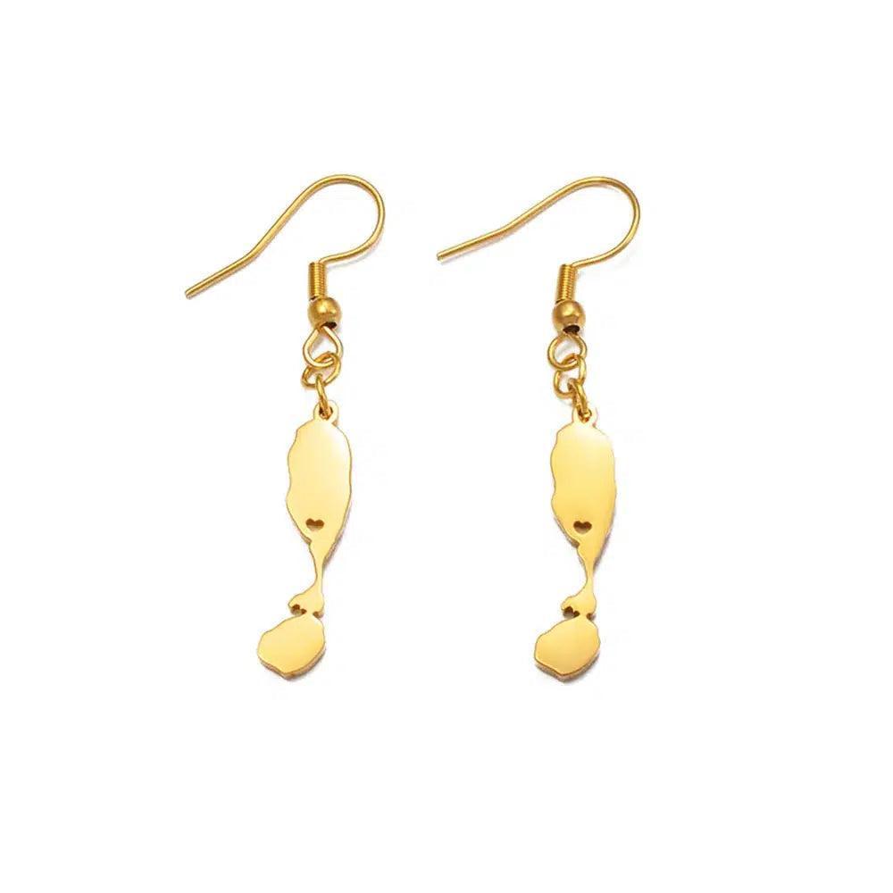 Saint Kitts and Nevis Map Earrings
