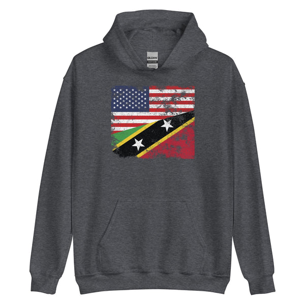 Saint Kitts and Nevis USA Flag Hoodie