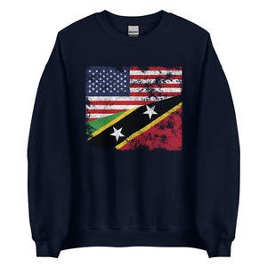 Saint Kitts and Nevis USA Flag Sweatshirt