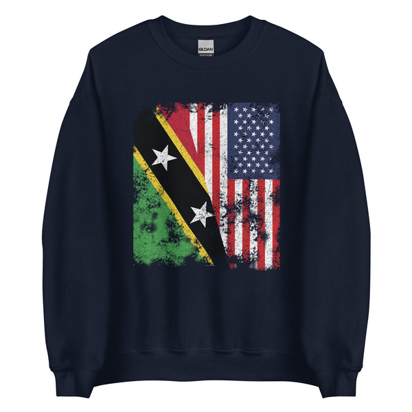 Saint Kitts and Nevis USA Flag Sweatshirt