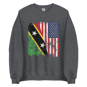 Saint Kitts and Nevis USA Flag Sweatshirt