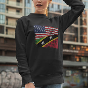 Saint Kitts and Nevis USA Flag Sweatshirt