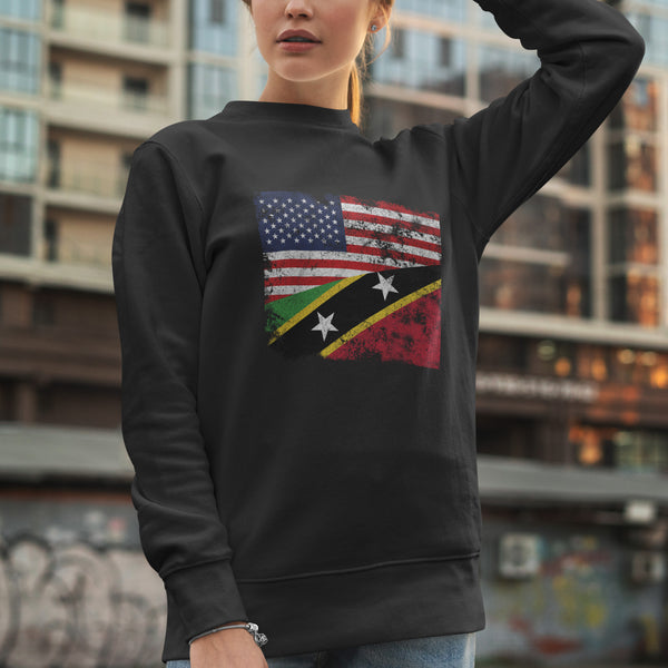 Saint Kitts and Nevis USA Flag Sweatshirt
