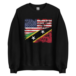 Saint Kitts and Nevis USA Flag Sweatshirt