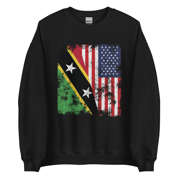 Saint Kitts and Nevis USA Flag Sweatshirt