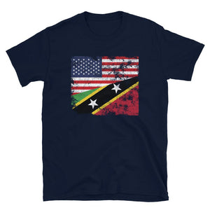 Saint Kitts and Nevis USA Flag T-Shirt