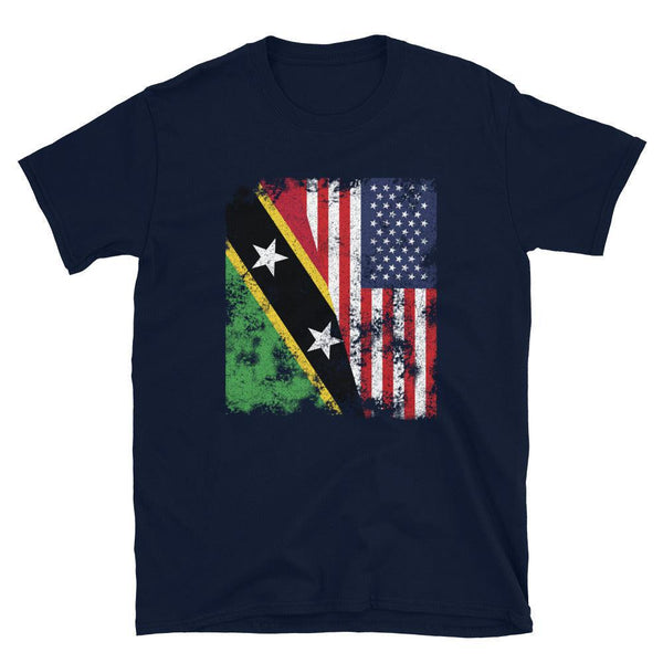 Saint Kitts and Nevis USA Flag T-Shirt