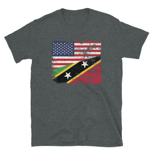 Saint Kitts and Nevis USA Flag T-Shirt