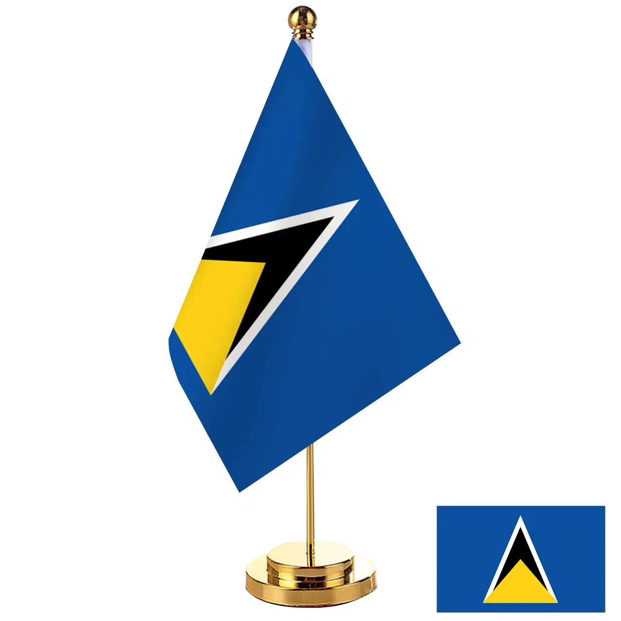 Saint Lucia Desk Flag - Small Office Table Flag