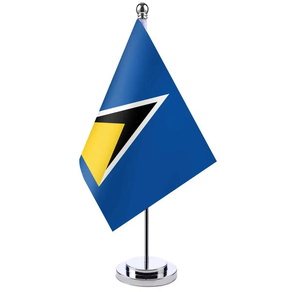 Saint Lucia Desk Flag - Small Office Table Flag