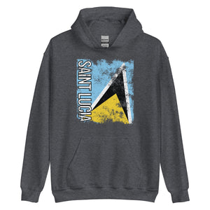 Saint Lucia Flag - Distressed Flag Hoodie