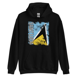 Saint Lucia Flag - Distressed Flag Hoodie