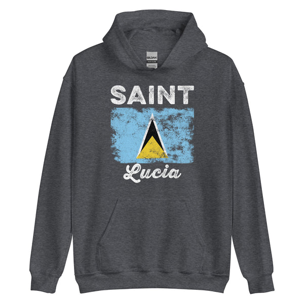 Saint Lucia Flag Distressed Hoodie