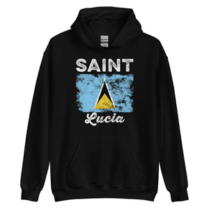 Saint Lucia Flag Distressed Hoodie