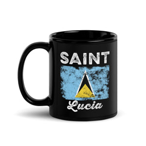 Saint Lucia Flag Distressed Mug