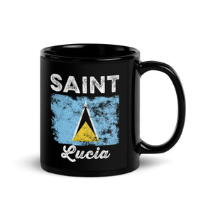 Saint Lucia Flag Distressed Mug