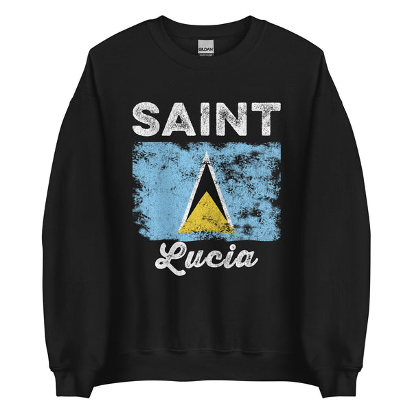 Saint Lucia Flag Distressed Sweatshirt