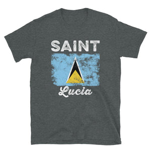 Saint Lucia Flag Distressed T-Shirt