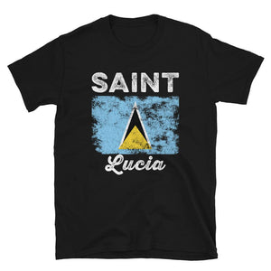 Saint Lucia Flag Distressed T-Shirt