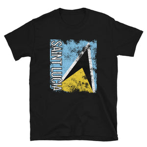 Saint Lucia Flag Distressed T-Shirt