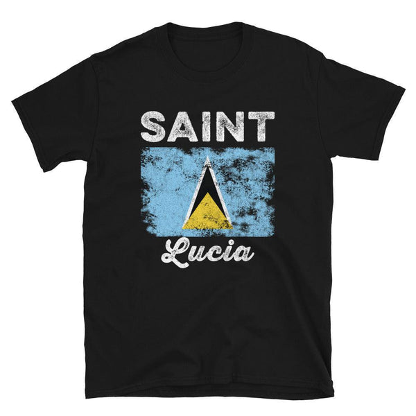 Saint Lucia Flag Distressed T-Shirt