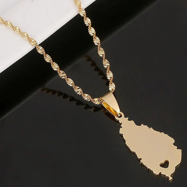 Saint Lucia Map Necklace