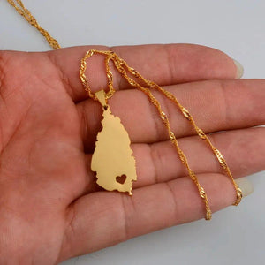 Saint Lucia Map Necklace