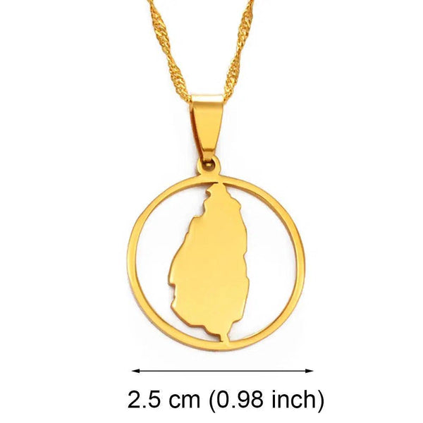 Saint Lucia Map Necklace