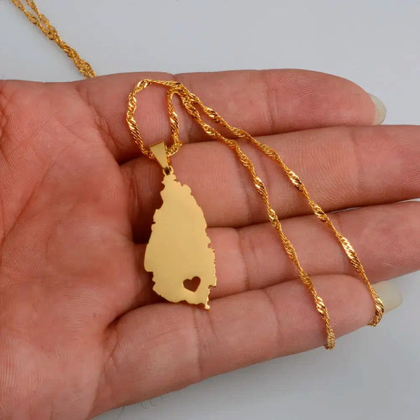 Saint Lucia Map Necklace