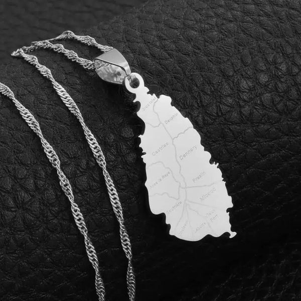 Saint Lucia Map Necklace