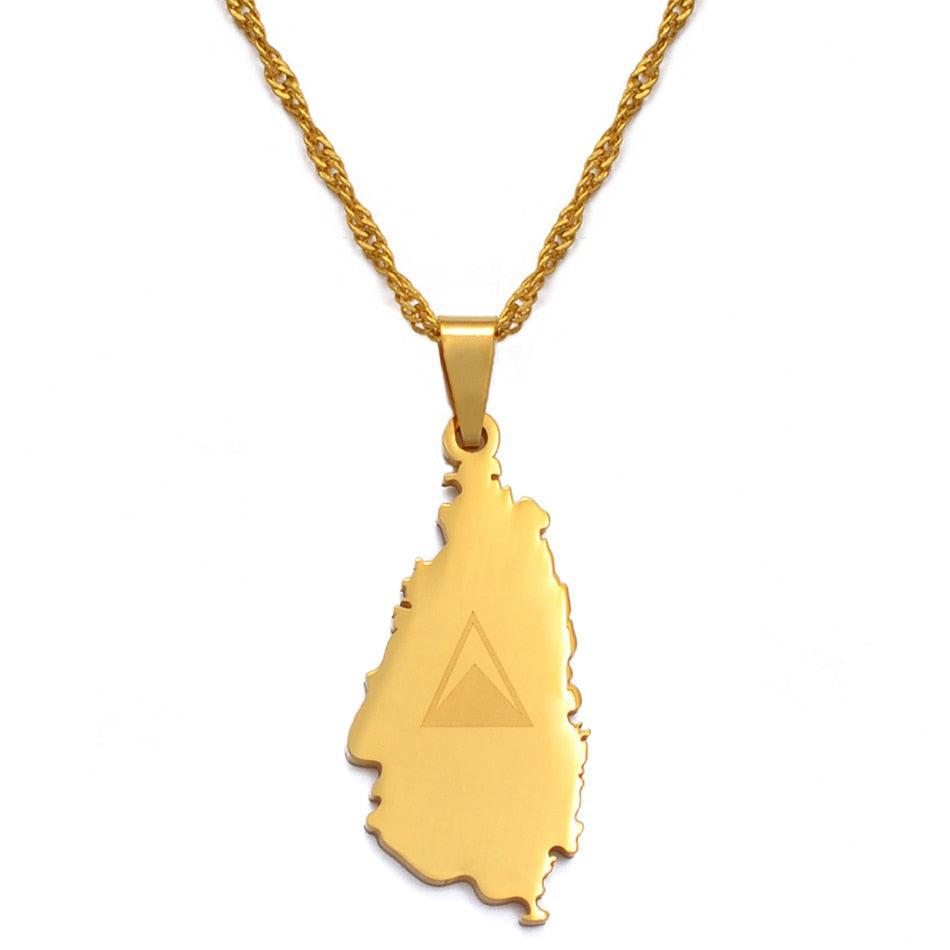 Saint Lucia Map Necklace