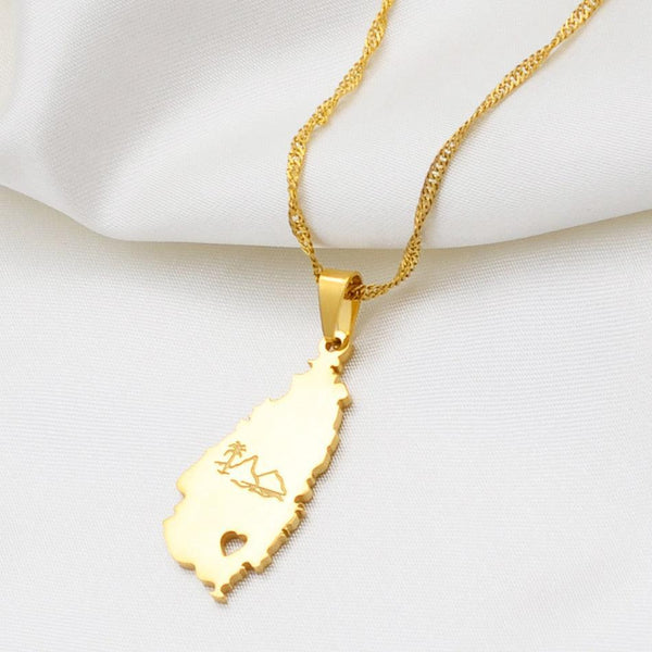 Saint Lucia Map Necklace