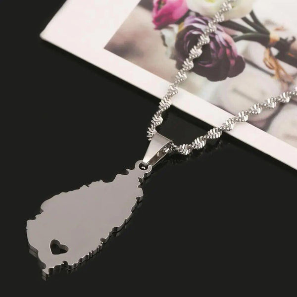 Saint Lucia Map Necklace