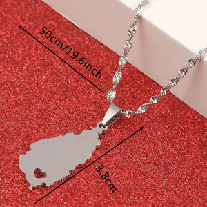 Saint Lucia Map Necklace