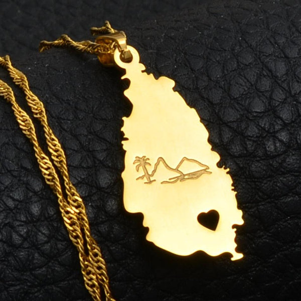 Saint Lucia Map Necklace