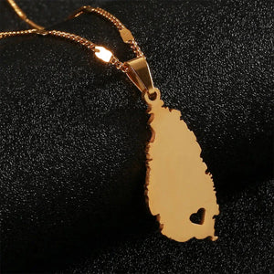 Saint Lucia Map Necklace