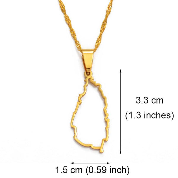 Saint Lucia Map Necklace