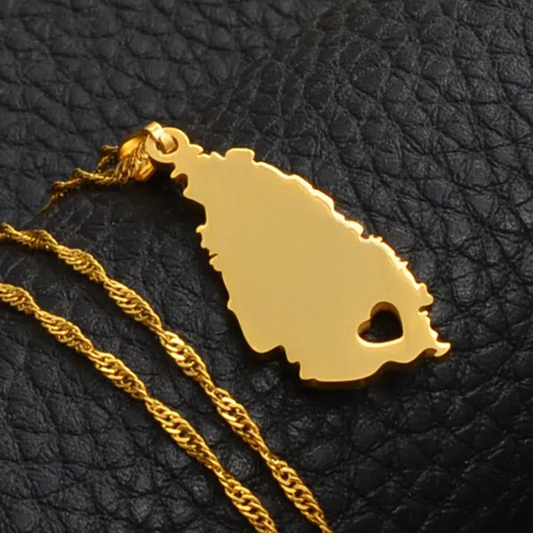 Saint Lucia Map Necklace