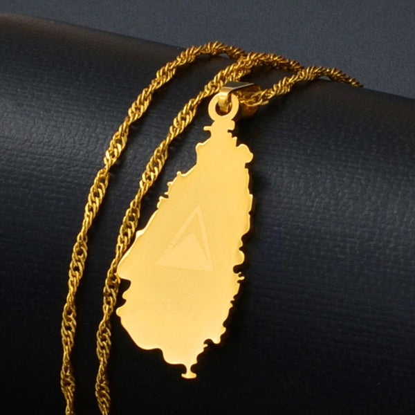 Saint Lucia Map Necklace