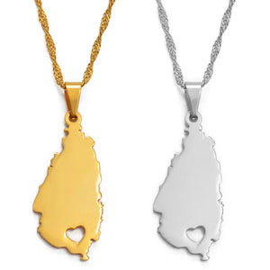 Saint Lucia Map Necklace