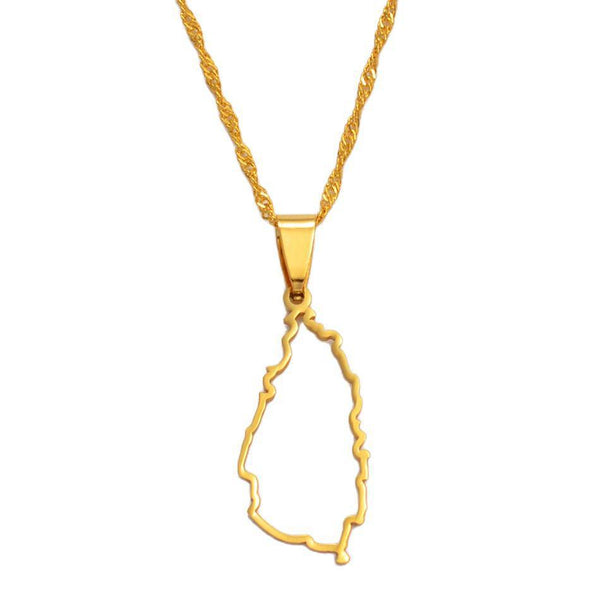 Saint Lucia Map Necklace