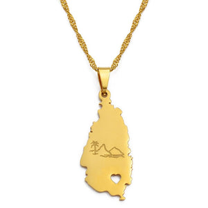 Saint Lucia Map Necklace